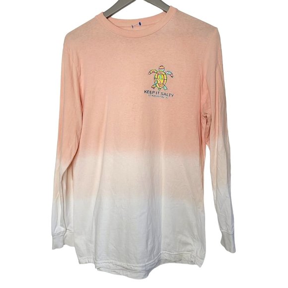 Southern Spirit sea turtle ombre St. Augustine long sleeve shirt 100% cotton Med - Picture 1 of 7